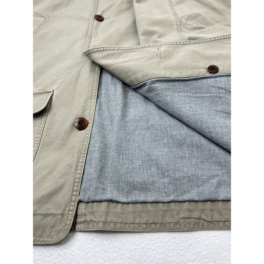 LL Bean Chore Jacket Mens XLT Beige Khaki Corduroy Collar Field Barn Coat 0-BGW5 - Picture 8 of 11